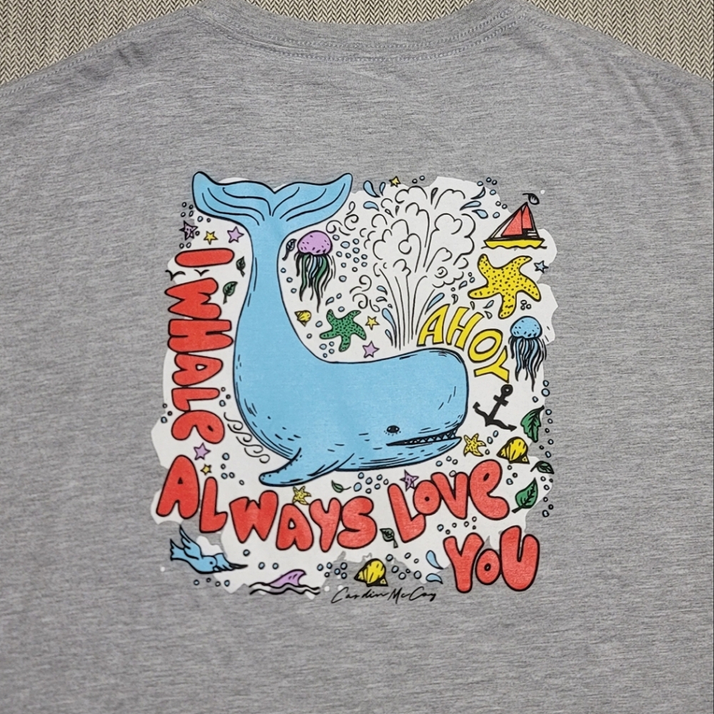 Cardin McCoy Kids gray shirt “I whale always love you” L(12/14)